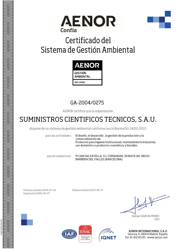 Certificado del Sistema de Gestión Ambiental